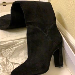 Aldo black suede over the knee boots.